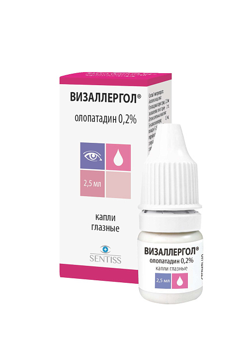 Визаллергол, капли глазные 0.2% 2.5 мл, 1 шт. 