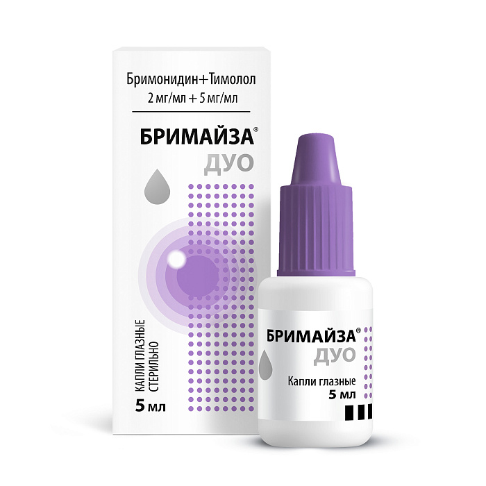Бримайза Дуо, капли глазные 2 мг/мл+5 мг/мл 5 мл, 1 шт. 