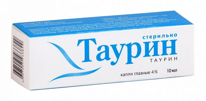 Таурин, капли глазные 4 %, 10 мл 