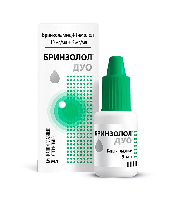 Бринзолол Дуо, капли глазные 10 мг +5 мг/мл флакон-капельница 5 мл 