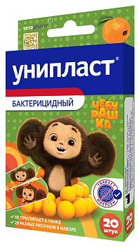 Лейкопластырь Унипласт бактерицидный, набор детский «Чебурашка», 20 шт.