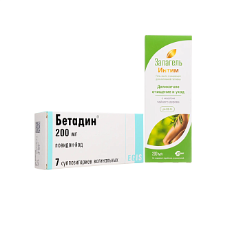 Набор Бетадин супп ваг 7шт и Залагель Интим 200мл