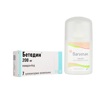 Набор Бетадин супп ваг 7шт и Вагилак мыло 250мл