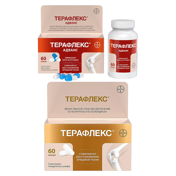 Набор Терафлекс 500+400мг 60шт и Терафлекс Адванс 60шт 