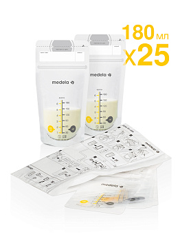 Медела одноразовые  пакеты для хранения грудного молока, 25 шт.