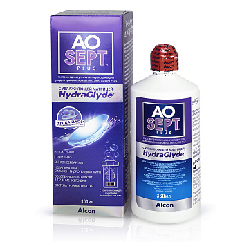 AOSept Plus Hydraglyde, пероксидная одноступенчатая система для ухода  и хранения контактных линз, 360 мл