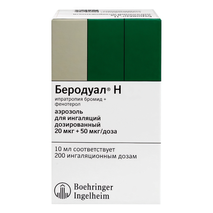 Беродуал Н, аэрозоль для ингаляций 10 мл (200 доз) 