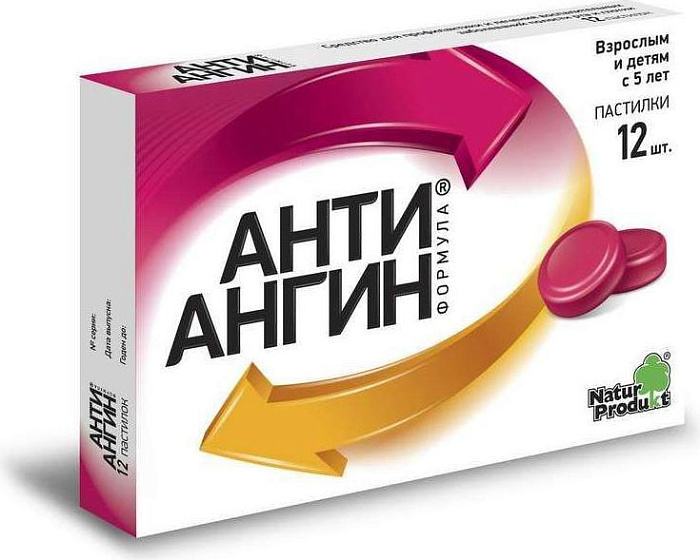 Анти-Ангин Формула, пастилки, 12 шт. 