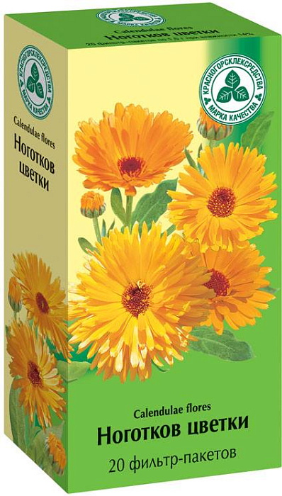 Ноготков цветки, пакетики 1,5 г, 20 шт. (Красногорсклексредства) 