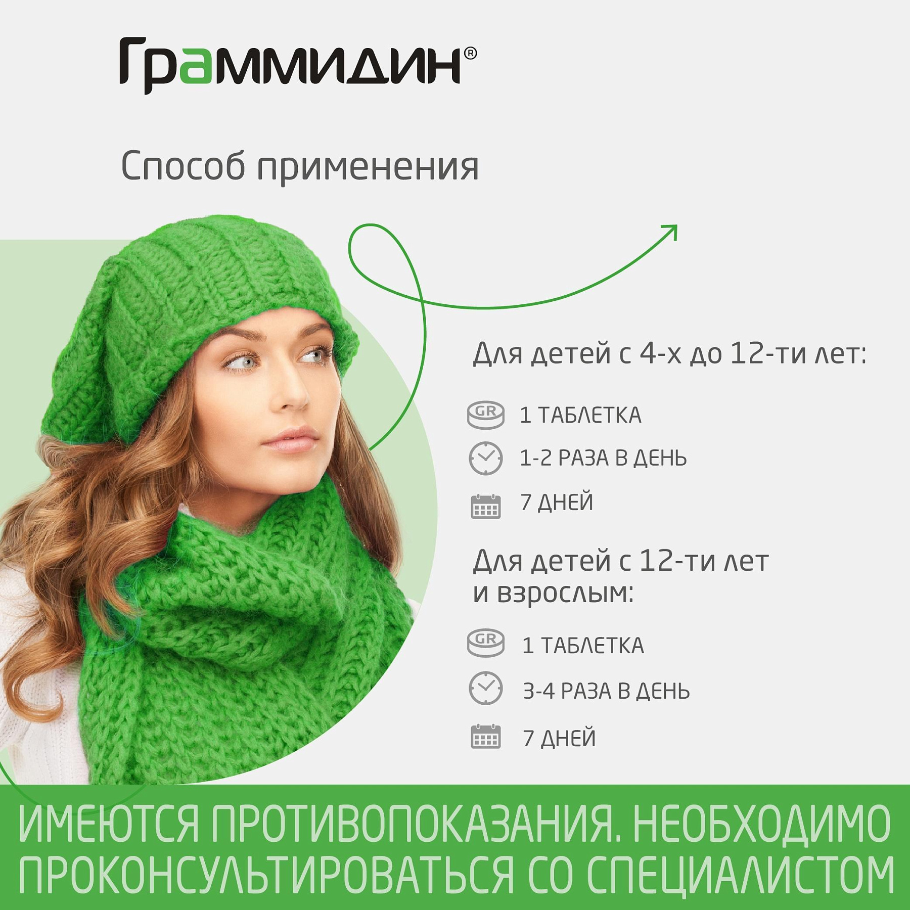 Упаковка препарата Граммидин Нео, таблетки для рассасывания, 18 шт.