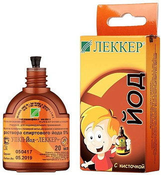 Йода-Леккер, раствор 5%, 20 мл (полимерная кисть) 