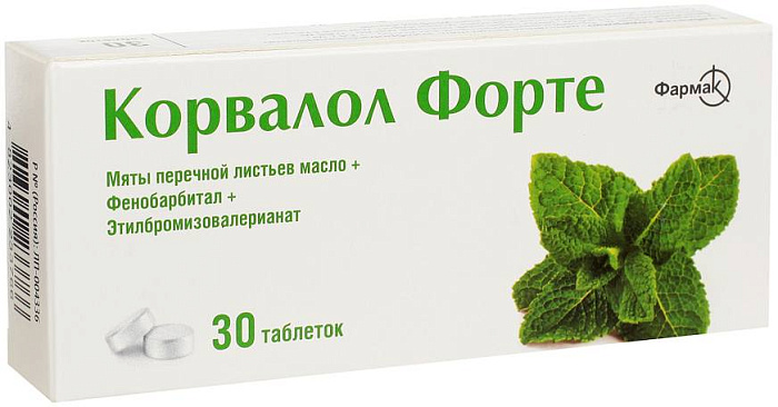 Корвалол Форте, таблетки, 30 шт. 