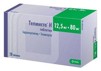 Телмиста Н, таблетки 12,5 мг+80 мг, 28 шт. 