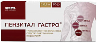 Фото Пензитал Гастро, таблетки покрыт. плен. об. кишечнорастворимые, 20 шт.