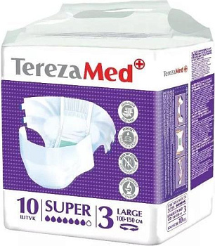 TerezaMed Super, подгузники для взрослых Large Super, 10 шт.