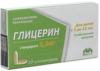 Глицерин, суппозитории ректальные 1.24 г, 10 шт. 
