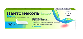 Пантомеколь Плюс, крем 5,25%+0,802%, 30 г 