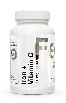 Elentra Nutrition Железо +Витамин С, капсулы 20 мг +90 мг, 60 шт.
