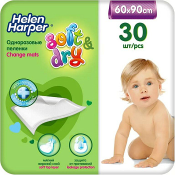 Helen Harper soft&dry пеленки детские, 90 смx60 см, 30 шт.