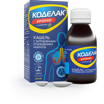 Коделак Бронхо, сироп с чабрецом, флакон (+мерная ложка), 200 мл 