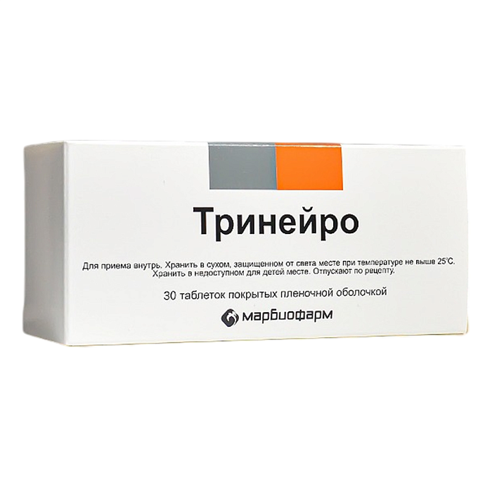 Тринейро таблетки, покрытые пленочной оболочкой 200 мг+100 мг+0,2 мг, 30 шт.