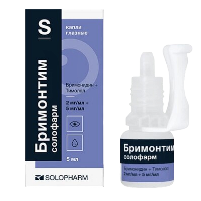 Бримонтим солофарм, капли глазные 2 мг/мл +5 мг/мл 5 мл, 1 шт. 