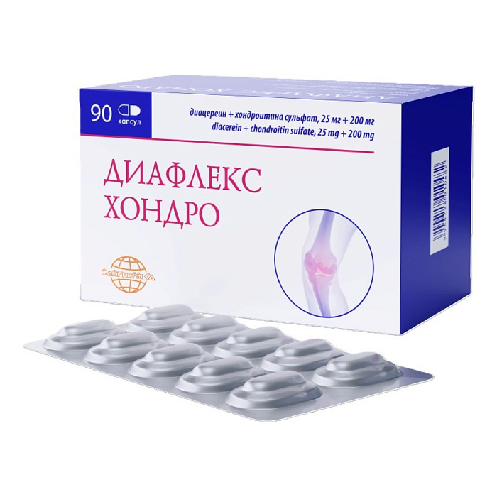 Диафлекс Хондро, капсулы 25 мг +200 мг, 90 шт. 