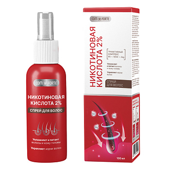 Никотиновая кислота ComForte, спрей для волос 2 %, флакон 100 мл
