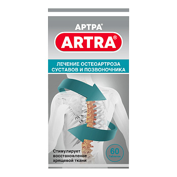 Артра, таблетки покрыт. плен. об. 500 мг+500 мг, 60 шт. 