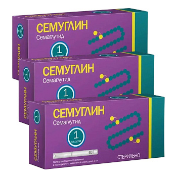 Набор 3уп Семуглин раст д/подкожного введ 1мг/доза 3мл 