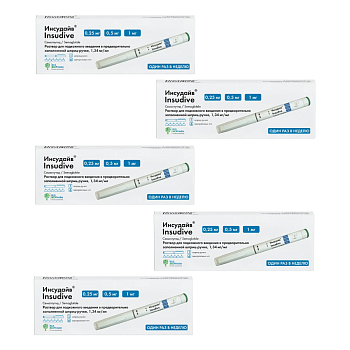 Набор 5уп Инсудайв р-р п/к введ 0.25/0.5/1 мг/доз 3мл х1 