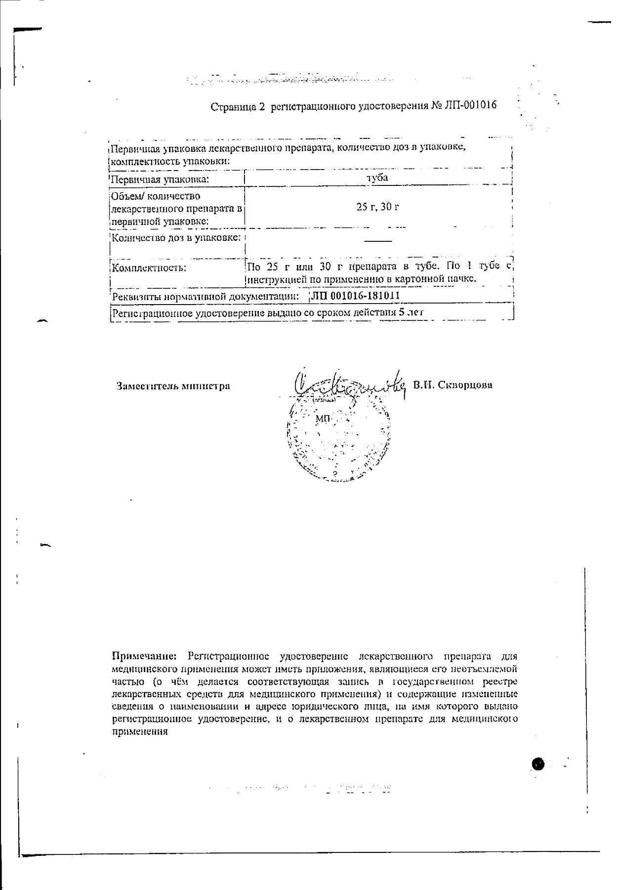 Сертификат на Декспантенол, мазь 5% 25 г, 1 шт.