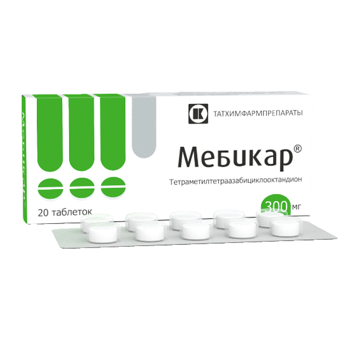 Мебикар, таблетки 300 мг, 20 шт. 