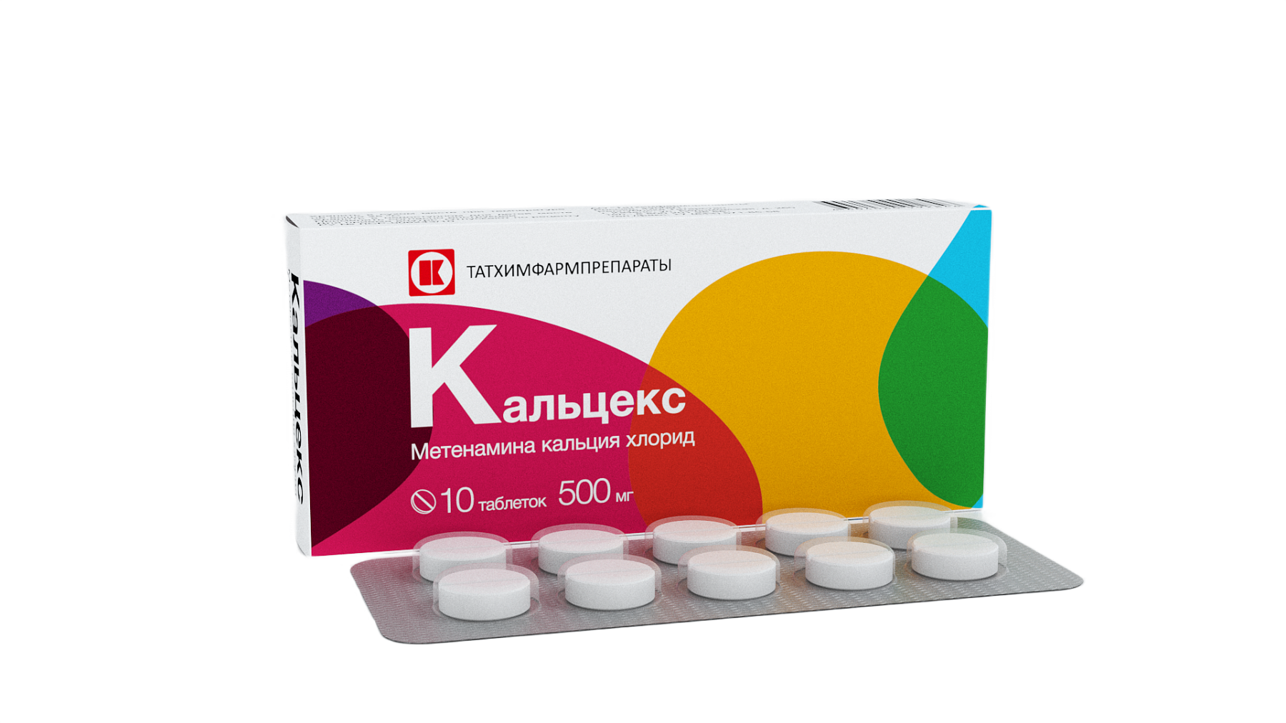 Упаковка препарата Кальцекс, таблетки 500 мг, 10 шт.