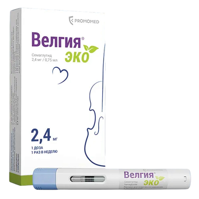 Велгия эко, раствор для п/к введения 2,4 мг шприц в автоинжекторе 0,75 мл, 4 шт.