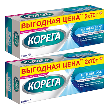 Набор 2уп Корега экстра фиксация мятный крем 70г 2шт
