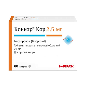 Конкор Кор, таблетки 2,5 мг, 60 шт. 