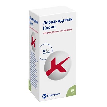 Лерканидипин Кроно, таблетки покрыт. плен. об. 10 мг, 30 шт. 