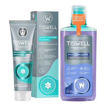 Набор TISWELL Multi Ополаск 500мл+Зуб паста мята 110г
