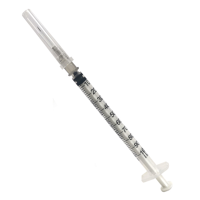 Шприц инсулиновый одноразовый стерильный 3-х компонентный Луер 1 мл U-100 с иглой 27G (0,4х12 мм), 10 шт.