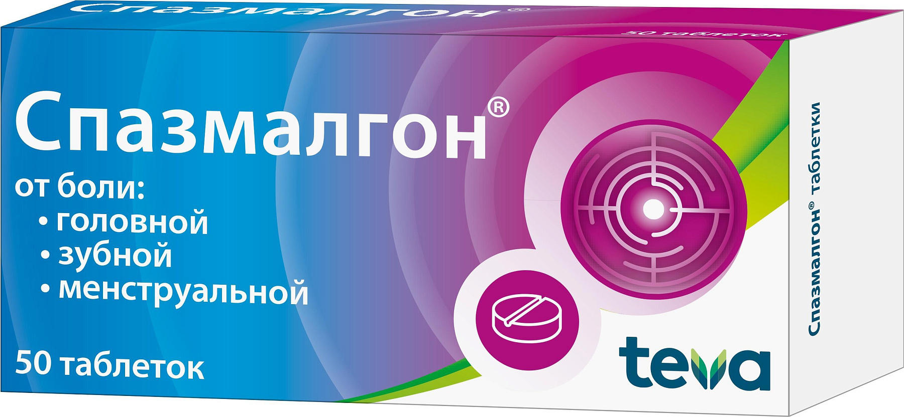 Упаковка препарата Спазмалгон, таблетки, 50 шт.