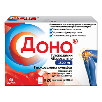 Дона, порошок для приготовления раствора 1500 мг, пакетики, 20 шт. 