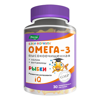 Бэби Формула Рыбки Омега-3, пастилки жевательные 4 г, 30 шт.