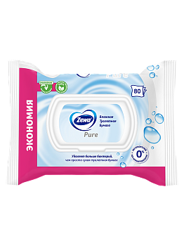 Бумага туалетная влажная Zewa Pure, 80 шт.