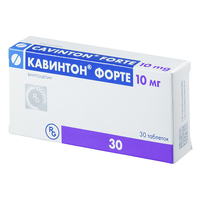 Кавинтон форте, таблетки 10 мг, 30 шт. 