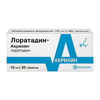 Фото Лоратадин-Акрихин, таблетки 10 мг, 30 шт.