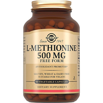 Солгар L-Метионин, капсулы 500 мг, 90 шт.