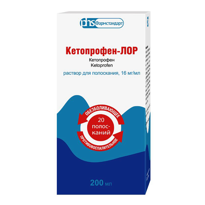 Кетопрофен-Лор, раствор для полоскания 16 мг/мл 200 мл, 1 шт. 
