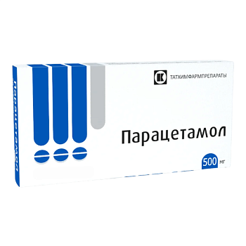 Парацетамол, таблетки 500 мг (Татхимфармпрепараты), 30 шт.  
