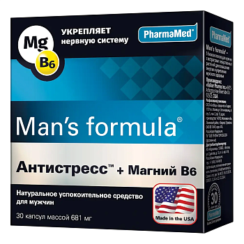 Менс-Формула АнтиСтресс+Магний В6, капсулы 681 мг, 30 шт.